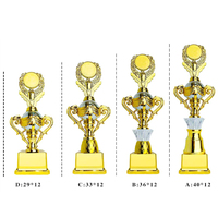 Nuevo trofeo creativo rojo azul premios de plástico tapa de flor redonda Base dorada trofeo en blanco personalizado trofeo de Canto de baile mundial