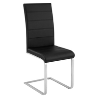 Chaise de salle à manger en cuir Effezeta vintage moderne, dossier haut, imitation luxe, noire, en forme de Z, vente en gros