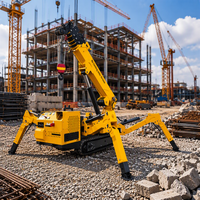 Mini-grue araignée personnalisable certifiée CE de 2 et 3 tonnes, directement de l'usine, pour la rénovation intérieure et le levage dans les espaces étroits des sous-sols