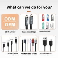 Kabel Data USB 4.0 Tipe-C Kustom Pabrik, Pengisian Cepat, Mendukung Transmisi Definisi Tinggi 8K 60Hz, Desain Kepang untuk