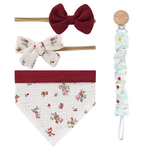 Bandeaux bavoir ensemble Super extensible doux bébé arcs et bandeaux CottonHeadband bandeau avec nœud accessoire de cheveux pour nouveau-né - Product Image 2