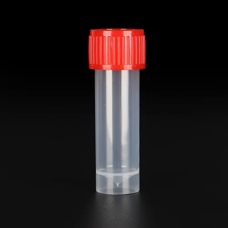 Wadah Penyimpanan Botol Kecil, 5Ml Plastik PP Tabung Uji Tutup Sekrup untuk Laboratorium