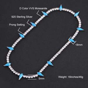Collar de Cadena Tenis con Moissanita Negra de 5mm, Joyería Fina de Plata Esterlina 925, Collar <span class=keywords><strong>Wakanda</strong></span> con Diamantes VVS para Hombre, Gran Venta - Product Image 3