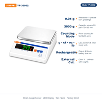 Balance de laboratoire JINGFEI YP-30002 3000g x 0.01g rechargeable avec fonction de comptage – Fournisseur d'usine OEM