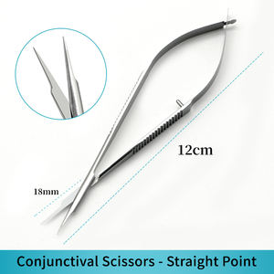 Tijeras para Conjuntiva, Oftálmicas, Microquirúrgicas, de Acero Inoxidable, Rectas/Curvas, con Punta Puntiaguda, 12 cm, Instrumentos Quirúrgicos Oftálmicos - Product Image 5