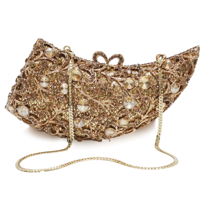New <strong>Ivory</strong> Inlaid Diamond Evening <strong>Wedding</strong> Hollow Metal Rhinestone Gemstone Purse Banquet Handheld Women's <strong>Clutch</strong> <strong>Bag</strong> - Product Image 1