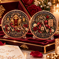 Pièce commémorative personnalisée en cuivre pur .999 de 5 oz, pièce de monnaie 3D en relief, artisanat métallique, souvenir de mariage, cadeau pour couple nouvellement marié