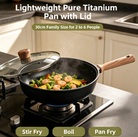Set Peralatan Masak Titanium Murni Multi Ukuran Multi Jenis Panci Masak Rumah Tangga Wajan Penggorengan Wajan Datar Universal untuk Kompor Induksi Gas