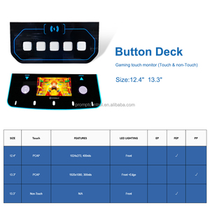 Panel Táctil para Juegos PCAP Personalizado de 12.4" 13.3", Panel Táctil para Juegos <span class=keywords><strong>Muso</strong></span> Curve-43 o Triple-27, Panel Táctil con Botones - Product Image 2