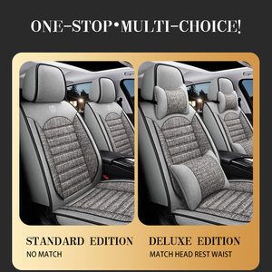 2024 New Arrival Độ Ẩm Wicking Lanh Lanh Vải Nội Thất Phụ Kiện Đầy Đủ Xe Chỗ Ngồi Bao Gồm Bộ Tựa Đầu Cho Golf Passat Da - Product Image 4