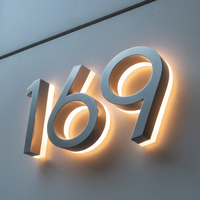 KONCEPT Lettres lumineuses personnalisées pour l'extérieur et l'intérieur, logo d'entreprise, lettres en relief 3D, surface miroir en métal, lettres rétroéclairées par LED