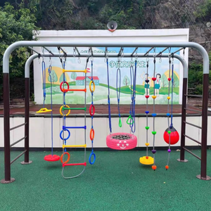 Structure d'escalade extérieure <span class=keywords><strong>pour</strong></span> la <span class=keywords><strong>maternelle</strong></span> : cordes, balançoires, échelles en corde, anneaux suspendus <span class=keywords><strong>pour</strong></span> l'intégration sensorielle - Product Image 3