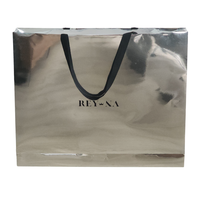 Grand sac en papier argenté de très grande taille avec impression de taille personnalisée avec votre propre logo pour accessoires vidéo