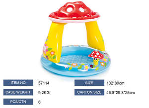 Piscina <span class=keywords><strong>Inflable</strong></span> para Bebés Intex 57114 con Forma <span class=keywords><strong>de</strong></span> <span class=keywords><strong>Hongo</strong></span>, Piscina <span class=keywords><strong>de</strong></span> Agua para Bebés con Parasol Incorporado, Piscina Infantil - Product Image 2