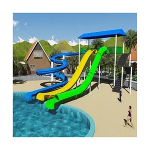 Pool Water Slide Fiberglass Water Slide China Manufacturers Kids and Adults Summer OEM Service Print Playground Indoor