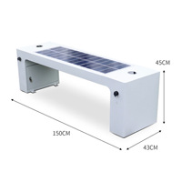 Banc de parc solaire intelligent extérieur en bambou, avec éclairage LED rechargeable sans fil USB, fabriqué en Chine avec design personnalisé