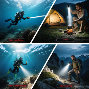 <span class=keywords><strong>2025</strong></span> Thông Minh Có Thể Sạc Lại Máy Bay Nhôm 18650 Pin Lặn Torch 3700 Lumens Đèn Lặn Dưới Nước Tìm Kiếm Thiết bị Cứu Hộ - Product Image 6