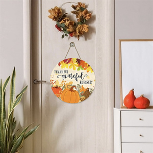ของตกแต่งประตูไม้รูปฟักทองสำหรับฤดูใบไม้ร่วงและวันขอบคุณพระเจ้า ขายดี ของตกแต่งแขวนประตูสำหรับวันฮาโลวีน - Product Image 4