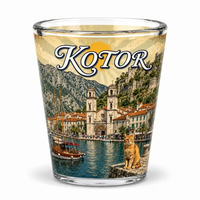 Logo personnalisé décalcomanie cadeau de voyage verres à liqueur mini Budapest Souvenir Hongrie drapeau verre à liqueur
