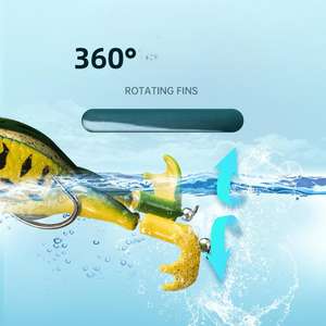 Luya จำลองแบบอ่อนขนาด9ซม. 13.5กรัมพื้นผิวรถแทรกเตอร์สีดำเหยื่อหมุนขาหมุนปรับได้กบฟ้าร้อง - Product Image 4