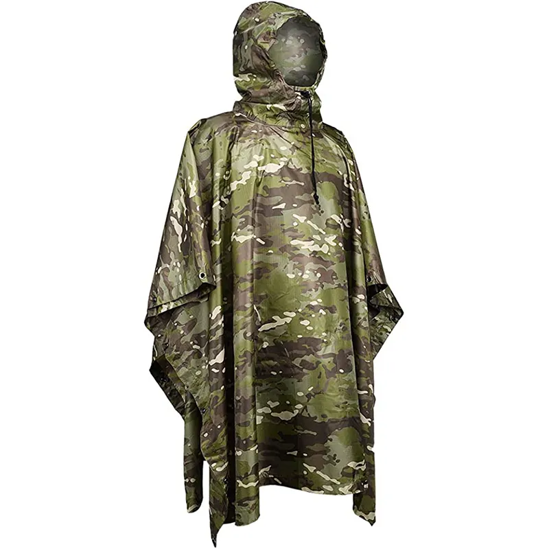 Polyester adapté à la plupart des Types de corps couverture de Camping sac de couchage couverture camouflage Poncho de pluie d'urgence