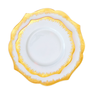 Chine Vente en gros Ensemble de jolies assiettes en céramique de luxe avec plaque d'or pour la fête de mariage