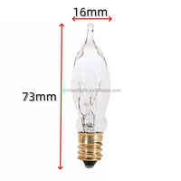 C18 Punta de llama incandescente 120V 7,5 W Candelabro E12 Base de tornillo Bombilla de filamento LED transparente