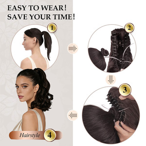Peluca de cola de caballo con ocho dientes y rizos romanos, de pelo sintético de fibra de alta temperatura para mujer - Product Image 4
