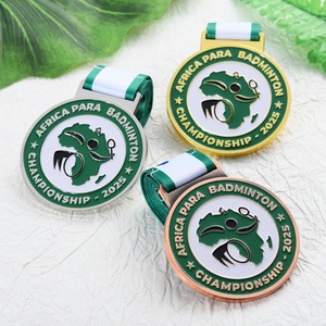 Medalla Personalizada de Metal, Aleación de Zinc, Chapada en Oro, Plata y Cobre, Esmalte, Personalización de Medallas de Bádminton para Competición - Product Image 2