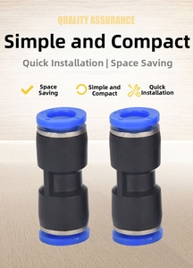 Unión Recta de PU <span class=keywords><strong>PUC</strong></span> 8-Equal Union-8mm, Conector Neumático de Plástico para Manguera Flexible, Conexión Rápida Completa - Product Image 2