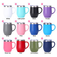 Mug à œufs de 12 oz avec poignée et couvercle, logo personnalisé, mug à café isolé de 350 ml, mug à bière minimaliste de haute qualité pour la promotion, MOQ faible