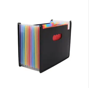 Accordeon Bestand Organisator A4 Brief Size Desktop 12 Zakken Uitbreidende Bestand Map Met Cover Plastic Gekleurde Draagbare Bestandsmap