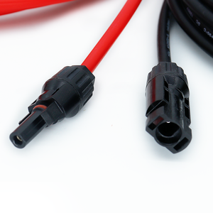 ソーラーパネル再生可能エネルギー用の12AWGゲージソーラー延長ケーブルブラックレッド50フィートオス-メスソーラー延長コード - Product Image 2