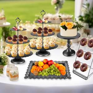 Soporte de pastel de metal fuerte y elegante Base estable con superficie lisa Perfecto para exhibir pasteles Cupcakes y postres en eventos - Product Image 6