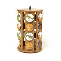 Support de rangement pour dosettes de café en bois massif, organisateur de station, carrousel de rangement, mobilier de bar, usage commercial, design contemporain personnalisable