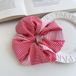 Serre-têtes et chouchous en tissu à carreaux tendance, accessoires de mode patchwork pour filles - Product Image 4