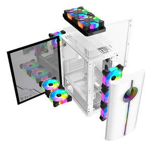 Snowman cs029 mATX giữa tháp trường hợp máy tính trường hợp Tempered Glass chơi game PC trường hợp Hỗ trợ kép 140mm AIO Tản nhiệt 8x120mm trường hợp người hâm mộ - Product Image 5