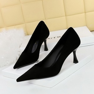 3767-A1 European American Style Fashionable Simple Slimming High-heeled Shoes Stiletto Heel Shallow Mouth Pointed Toe <strong>Pumps</strong> - Product Image 6