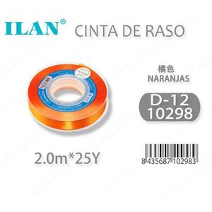 ริบบิ้นผ้าซาตินอิลัน 2.0 ม. 25 หลา สีส้ม D12 - Product Image 3