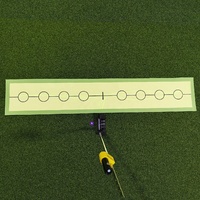 Tapis de putting laser SwingPerfect avec trajectoire visuelle pour entraînement de la trajectoire de la tête de putter, réutilisable, module laser Fade 3min, kit de charge
