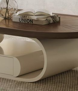 उच्च गुणवत्ता वाले आधुनिक डिजाइनर अखरोट जहर कॉफी टेबल विंटेज घर फर्नीचर भंडारण अंडाकार नई जीवन शैली कॉफी टेबल - Product Image 6