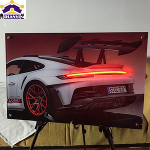 Tableaux muraux de voitures avec éclairage LED, affiches modernes de voitures, toiles décoratives de voitures de course urbaine pour la maison - Product Image 1