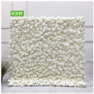 GNW Wedding Reception Decoration Flower Wall Backdrop Panel Wedding Stage Bright Color Wholesale Wedding Stage Backdrop