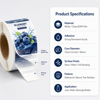 Étiquettes personnalisées en papier texturé pour bouteilles de jus, autocollants imprimés pour bouteilles de jus de fruits et boissons gazeuses, emballage étanche pour bouteilles de boissons