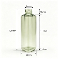 Flacon pompe triangulaire en PET de 150 ml, transparent, pour savon liquide, gel douche, emballage cosmétique vide, vente en gros