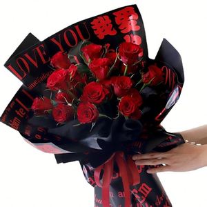 2026 New Bestseller Coated Floral <b>Wrapping</b> <b>Paper</b> 56x56cm Waterproof Packaging Gift 100 Ways to Say I Love You - Product Image 6