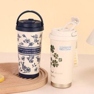 <span class=keywords><strong>SUZURAN</strong></span> แก้วกาแฟขนาดพกพา500มล. มีหลอดดูดน้ำ2ชั้นแก้วเก็บความร้อนแบบพกพาสำหรับรถยนต์ - Product Image 5