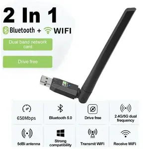 Adaptador USB WiFi 10/100/1000Mbps <span class=keywords><strong>para</strong></span> 5.0, <span class=keywords><strong>Antena</strong></span> <span class=keywords><strong>de</strong></span> Doble Banda 2.4G 5GHz, Tarjeta <span class=keywords><strong>de</strong></span> Red Inalámbrica Mini 802.11ac Externa <span class=keywords><strong>para</strong></span> <span class=keywords><strong>Computadora</strong></span> - Product Image 2