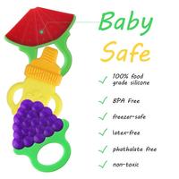 Schattige siliconen fruit-bijtringen voor baby's, bijt-speeltjes voor 3-6 maanden, makkelijk schoon te maken & vast te houden, cadeaus voor babyshower