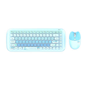 Mini tamaño compacto USB <span class=keywords><strong>Multimedia</strong></span> ergonómico mixto de colores teclado inalámbrico ratón Combos teclas redondas para mujeres niña Niño - Product Image 2